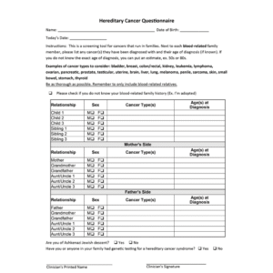 Hereditary Cancer Questionnaire