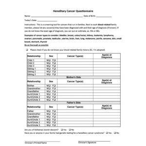 Hereditary Cancer Questionnaire