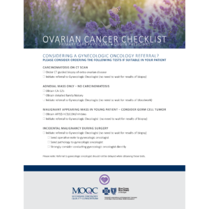 Ovarian Cancer Checklist for Physicians