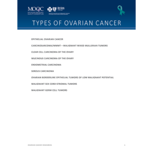 Types of Ovarian Cancer Flyer