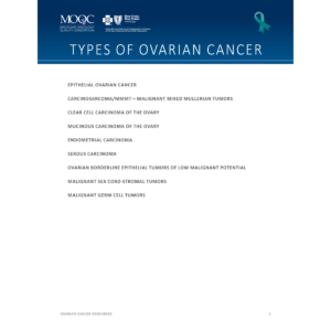 Types of Ovarian Cancer Flyer