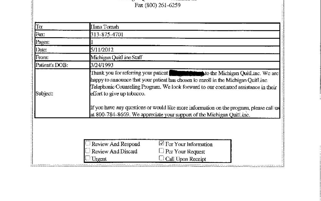 Practice Feedback_Sample from Quitline 2012