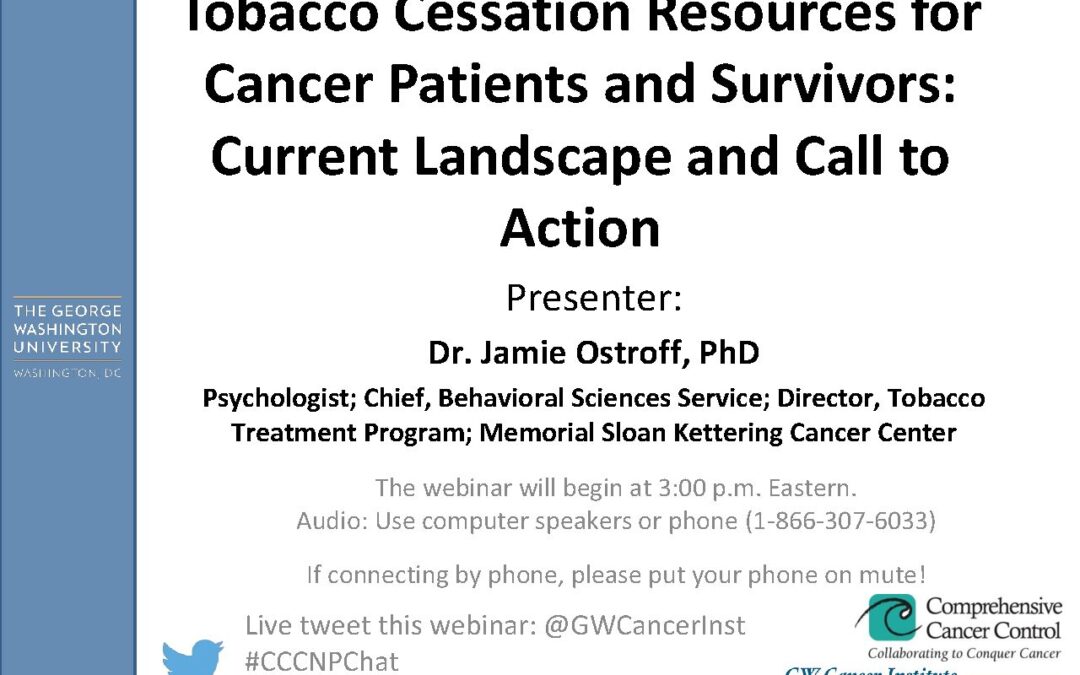 Presentation_Tobacco Resources and Survivorship_Memorial Sloan Kettering 2015